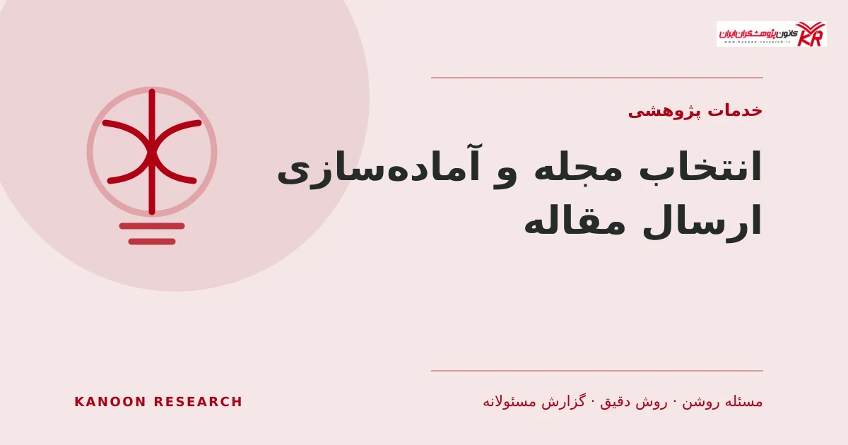 انتخاب مجله و آماده‌سازی ارسال مقاله - کانون پژوهشگران ایران
