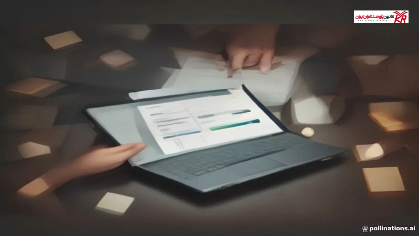 Researcher conducting secondary qualitative data analysis with digital tools and research materials