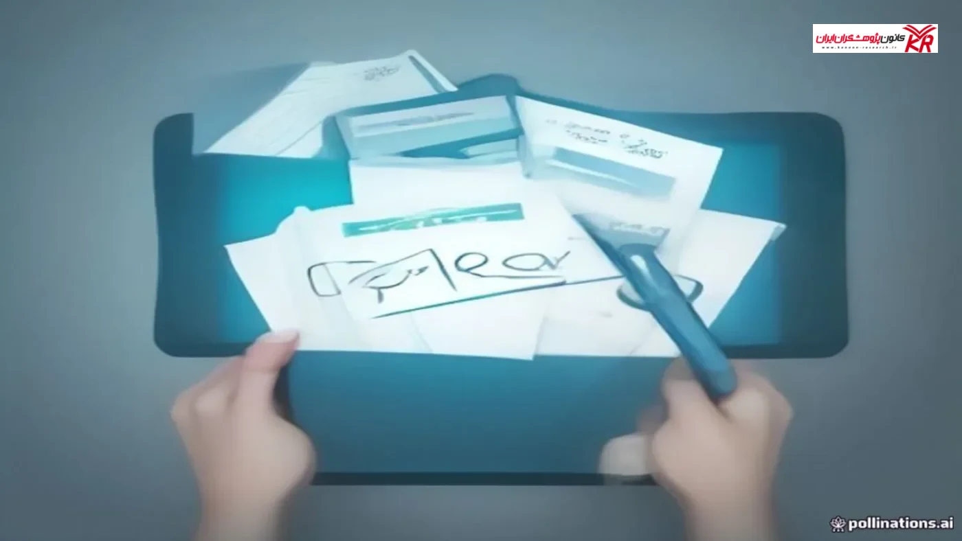 Researcher coding qualitative survey responses with thematic analysis visualization